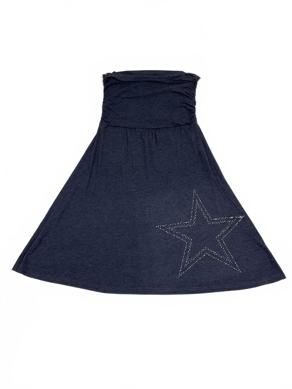 Cowboys Her Style Strapless Denim Star Dress Size M b30